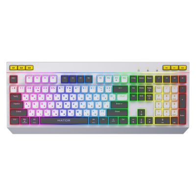 5. Hator Icefall weiße Membran-Gaming-Tastatur (schwarze und weiße Tasten)