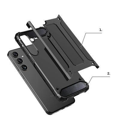 7. Hybrid Armor Hülle für Samsung Galaxy S24+ gepanzert - Schwarz