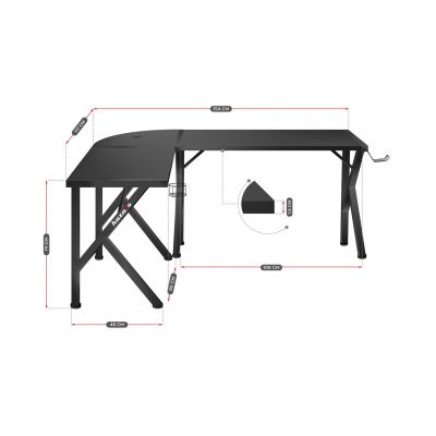 6. Huzaro Hero 6.3 Schwarzer Gaming-Schreibtisch