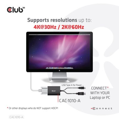 6. CLUB3D CAC-1010-A Kabeladapter 0,6 m DisplayPort DVI-D + USB Schwarz