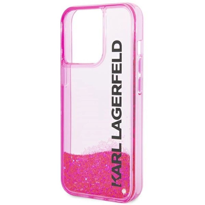 6. Karl Lagerfeld Liquid Glitter Elong Case für iPhone 14 Pro - Pink