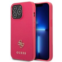 Guess Saffiano 4G Small Metal Logo Hülle für iPhone 13 Pro / 13 – Rosa