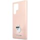 6. Karl Lagerfeld Choupette Metal Pin-Hülle aus Silikon für Samsung Galaxy S23 Ultra – Rosa