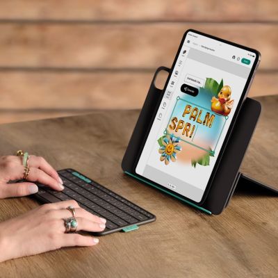 2. Logitech FLIP FOLIO Hülle - GRAPHIT USA, iPad Pro 11" (M4), iPad Air 11" (M2, M3, 5. Generation)