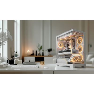 7. MODECOM VOLCANO STELLAR PLUS ARGB MIDI 8F WEISSES GEHÄUSE
