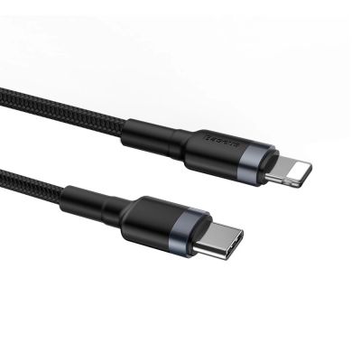 4. Baseus CATLKLF-G1 Lightning – USB-C PD QC-Kabel 18 W 480 Mbit/s 1 m – Schwarz und Grau