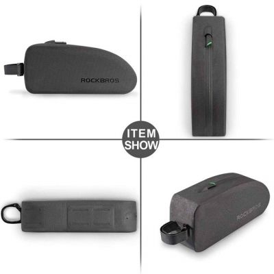 6. Rockbros AS-019-1 Wasserdichte Fahrrad Rahmentasche 1.6L - Schwarz
