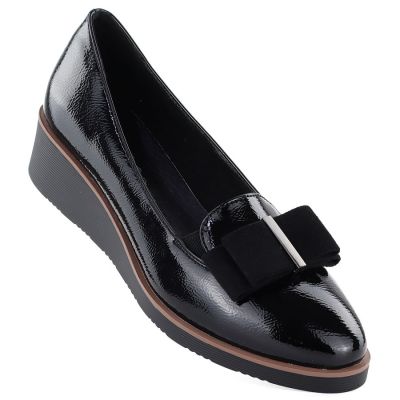 Damen-Lacklederschuhe mit hohem Absatz, schwarz, Vinceza 58630