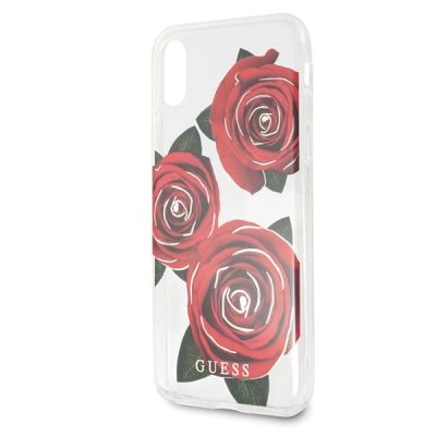 3. Guess Flower Desire Rote Rose iPhone X Hülle - Transparent