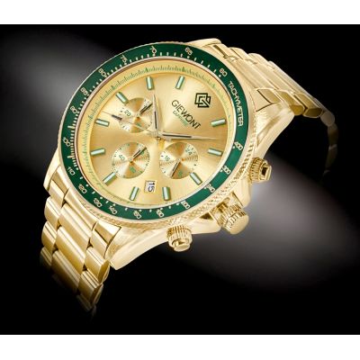 2. Giewont Herrenuhr Chronograph Saphir Gold Grün GW3520-B6