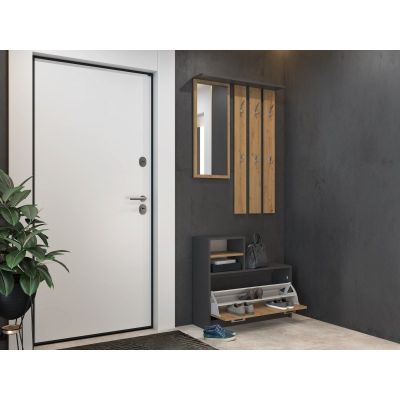 KLEIDERSCHUHSCHRANK ANTHRAZIT/HANDWERK