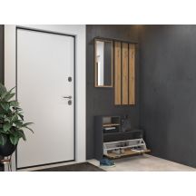 KLEIDERSCHUHSCHRANK ANTHRAZIT/HANDWERK