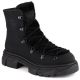 Big Star W INT1926A schwarze Plateaustiefeletten aus Fell