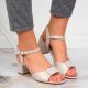 7. Sergio Leone W SK139F beige Sandalen mit Blockabsatz 