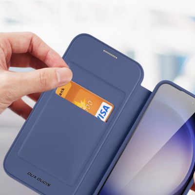 9. Dux Ducis Skin X Pro Hülle für Samsung S24+ mit Magnetring und Klappe – Blau