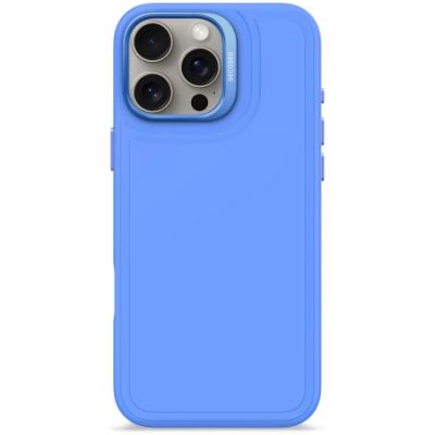 Decoded Antimicrobial Silicone Stacks Backcover Case mit MagSafe für iPhone 16 Pro Max – Blau