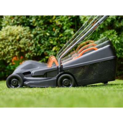9. Black & Decker BEMW351-QS Rasenmäher, Standard-Rasenmäher, Schwarz, Orange