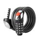 2. Rockbros RKS531 5-stelliges Fahrradschloss, Stahlseil, 120 cm, mit LED-Beleuchtung – schwarz