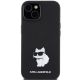 3. Karl Lagerfeld Choupette Metal Pin-Hülle aus Silikon für iPhone 15 Plus / 14 Plus – Schwarz