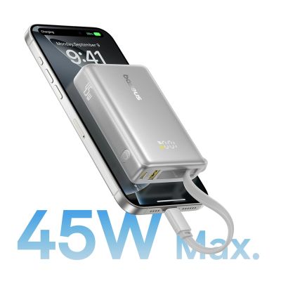 7. Baseus PicoGo 10000mAh 45W Powerbank mit Digitalanzeige und integriertem USB-C-Kabel – Titan