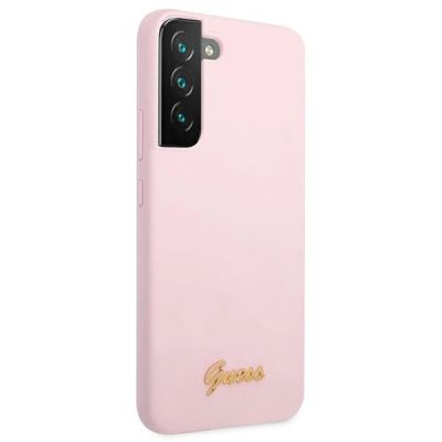 4. Guess GUHCS22MLSLMGLA S22+ S906 lavendel/lavendel Hardcase Metall-Logo mit Silikonschriftzug