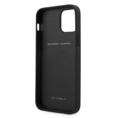 7. Ferrari FESAXHCP12LBK iPhone 12 Pro Max 6,7" schwarz/schwarz Hardcase On Track Carbon Stripe