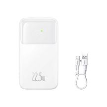 Baseus Comet Series Powerbank mit Display 10000 mAh 22,5 W – weiß + USB-A – USB-C-Kabel