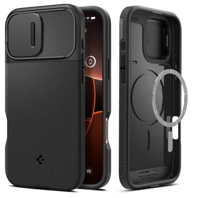 Spigen Optik Armor Mag Hülle mit MagSafe für iPhone 16 Pro Max – Schwarz