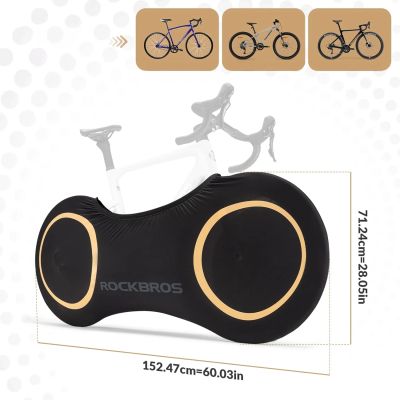 2. Rockbros D95 Elastische Radabdeckung, kompatibel mit 26-29 Zoll Gravel-, Mountain-, City- und Rennrädern 700C (71×152 cm) – Schwarz