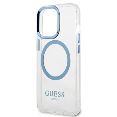 6. Guess Metal Outline MagSafe Hülle für iPhone 13 Pro / iPhone 13 - Blau
