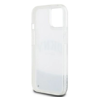 7. DKNY Liquid Glitter Big Logo Hülle für iPhone 15 / 14 / 13 – Weiß