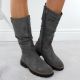 5. Damenstiefel, warm gefüttert, gerafft, grau M.Daszyński SA259-3