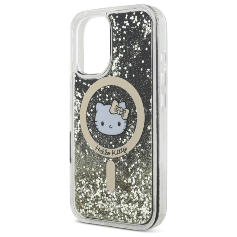 6. Hello Kitty Liquid Glitter Fever MagSafe Hülle für iPhone 16 – Gold