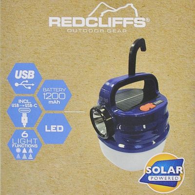 16. Redcliffs Taschenlampe, Campinglampe, USB-Ladefunktion und Solar
