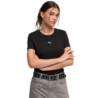 Puma Ess Centered Cat Logo Tee Damen Schwarz 692916 01