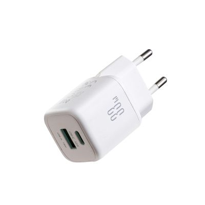 2. Joyroom JR-TG7 33W USB-A + USB-C Wandladegerät mit 60W USB-C auf USB-C 1m Kabel - Weiß