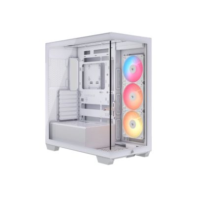 12. Corsair 3500X RSR ARGB Midi-Tower-Gehäuse mit Seitenwand aus gehärtetem Glas, Weiß