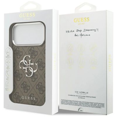 8. Guess 4G Big 4G Classic Logo Case für iPhone 17 Pro Max Braun - Silber