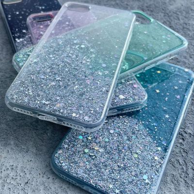 3. Wozinsky Star Glitter blaue Hülle für Samsung Galaxy A30 mit Glitzer