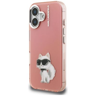 2. Karl Lagerfeld IML Aquarelle Choupette & Logo iPhone 16 Hülle - Rosa