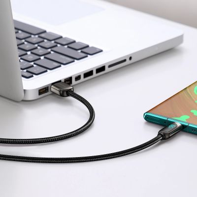 7. Baseus Display Schnellladedaten USB-A / USB-C 66W 1 m Kabel - Schwarz