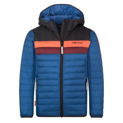 Trollkids Eikefjord Ultra-light Polyfaserjacke alpenblau/schwarz/strahlend rot/kastanienbraun (463-144)