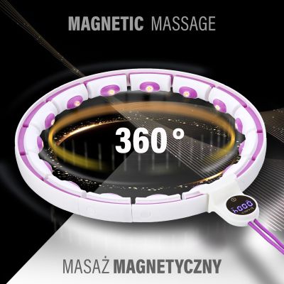 3. HHM17 HULA HOP WEISS/VIOLETT MIT MAGNETEN UND GEWICHT + HMS ZÄHLER