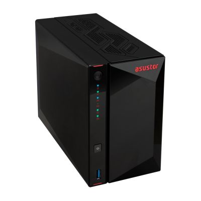 9. NAS Asustor AS5402T; Tower; 2x (3,5" SATA HDD/ 2,5" SSD); Intel Celeron N5105, 4 GB DDR4 SODIMM (max. 16 GB), 2x 2,5-GbE, 4x M.2 2280 NVMe PCIe 3.0, 3x USB 3.2 Gen, 1x HDMI 2.0b