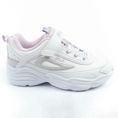 Fila Skye V Kindersportschuhe für Mädchen mit Klettverschluss, weiß