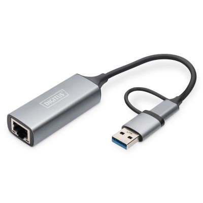 USB Typ-C auf Gigabit Ethernet 2,5G USB-C + USB A Adapter (USB 3.1/3.0)