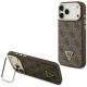 Guess 4G PU Dreieck-Logo & Standkamera Magsafe Hülle für iPhone 17 Pro Max - Braun