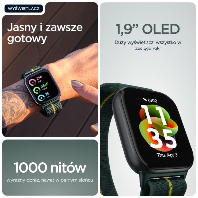 12. Motorola Moto Watch Fit 44 mm Trekking Green Smartwatch
