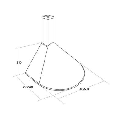 3. AKPO WK-5 RONDO TURBO 60 INOX Kaminhaube (600 mm; Edelstahl)