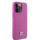 4. DKNY MagSafe-Hülle aus Leder mit Monogrammmuster und Metalllogo für iPhone 15 Pro Max, Pink